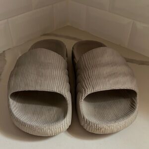 Textured Gray Slide Sandals Adidas